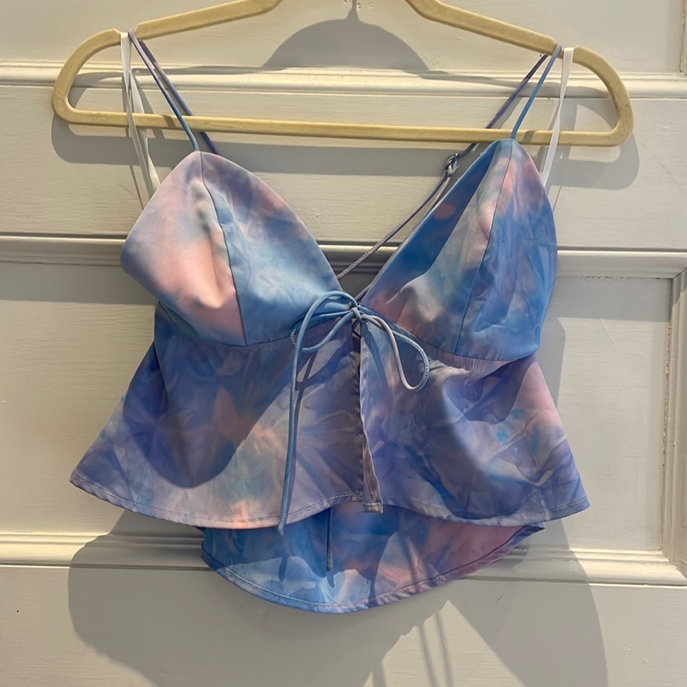 Super down tie dye crop top